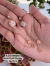 AD Designer Diamond Rose Gold Earrings 2 WHolesale Online
